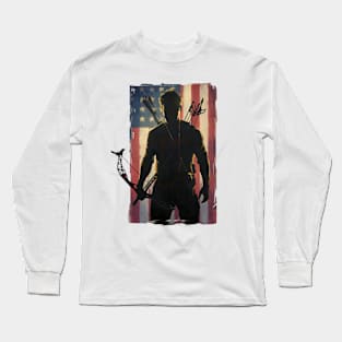 USA Flag Archery Long Sleeve T-Shirt